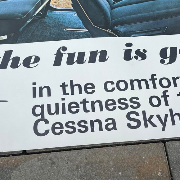 Cessna Skyhawk Vtg Orig Advertising Poster "Half the fun is going" 22-1/2x28-3/8 - Picture 4 of 14